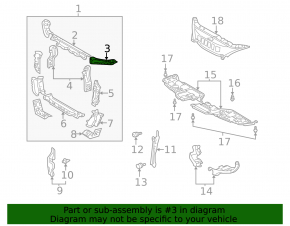 TV bracket, left eyelash, Lexus ES 300 330 01-06