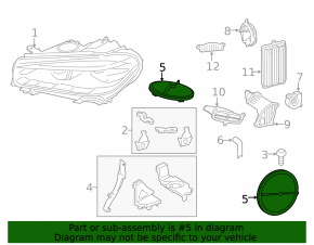 BMW X5 F15 14-18 Headlight Bulb Cover