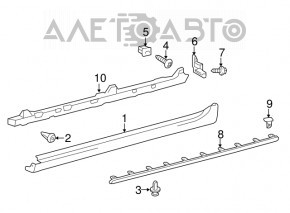 Right threshold Toyota Camry v50 12-14 usa SE