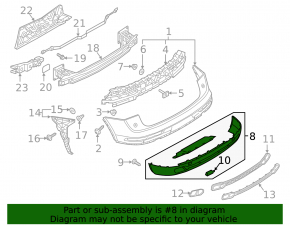 Rear bumper lip Audi Q5 80A 18-20 without towbar, S-Line