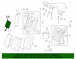 Heated rear seats, 2nd row, upper left, Audi A5 F5 18-25 5D Sport