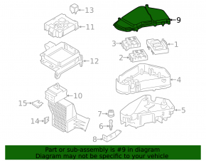 Cover of the fuse box under the hood Porsche Cayenne 958 11-17 Hybrid