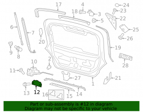 Trunk door lock bracket Porsche Panamera 10-16