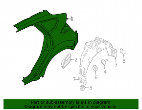 Quarter wing rear left Ford Focus mk3 11-18 5d