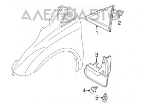 Front left fender triangle plug for Ford Transit Connect MK2 13-23