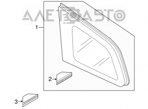 Rear right blind glass window Mazda CX-7 06-12