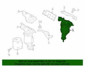Rear catalytic converter Ford Edge 15-18 3.5