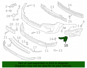 Front right fog light frame Ford Explorer 18-19 rest