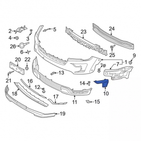 Front right fog light frame Ford Explorer 18-19 rest