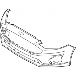 Front bare bumper Ford Fusion mk5 19-20 for 4 parking sensors and towing hook