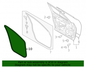 Door seal front left Mazda CX-9 16-