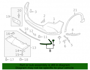 Front bumper molding right Mazda CX-9 16- chrome