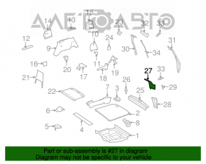 Mercedes X164 GL right rear pillar trim, beige