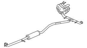 Muffler rear part with barrel Honda Civic X FC 17-21 1.5