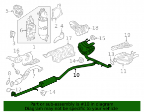Muffler rear part with barrel Honda Civic X FC 17-21 1.5