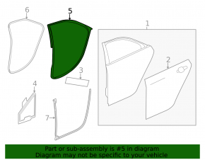 Door seal rear right Cadillac CTS 14-