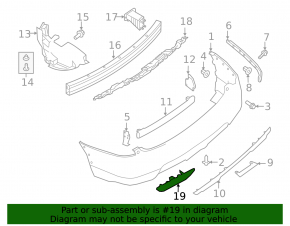 Left rear bumper reflector for Nissan Rogue 17-20, scratches in paint