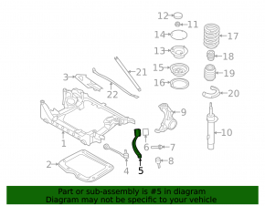 Lower control arm, front right, rear, BMW 3 E90 E92 07-12 AWD