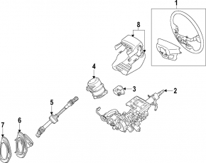 Lexus RX350 RX450h 16-22 Black Steering Column Assembly, 2-Piece