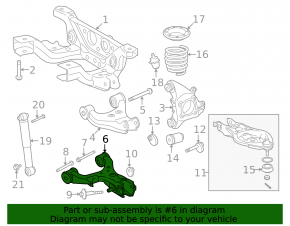 Lower rear left control arm Toyota Sequoia 08-16