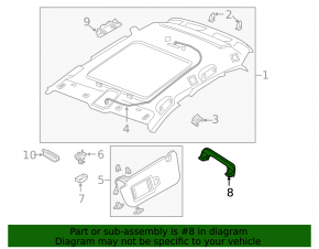 Rear left ceiling handle for Audi E-Tron 20-23 gray