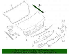 Right trunk lid actuator BMW 7 G11 G12 16-19