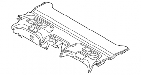 Rear shelf BMW 7 G11 G12 16-22 black, under curtain, Harman Kardon