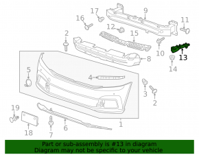 Front bumper mount left VW Passat b8 16-19 USA