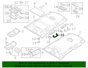 Front left ceiling handle VW Passat 20-22 gray