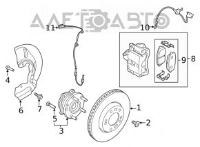 Front left brake hose for Hyundai Kona 18-23 with 305mm brake disc