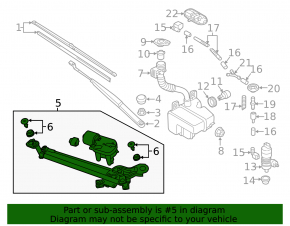 Windscreen wiper trapezoid with motor VW Golf 15-21