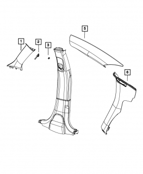 Front pillar trim left Dodge Charger 15-20 black