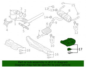 Rear muffler heat shield for Audi A3 8V 15-20