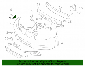 Front bumper mount left wing Nissan Altima 16-18 rest