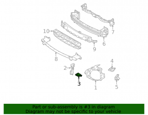 Mitsubishi Outlander 22-25 left lower headlight mounting bracket