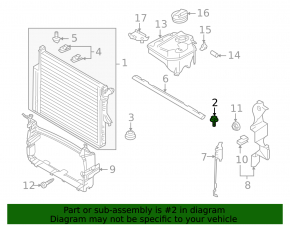 Radiator mount left upper Audi Q7 4L 10-15 rubber