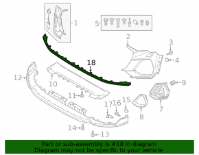 Front bumper molding Audi Q3 19- S-line