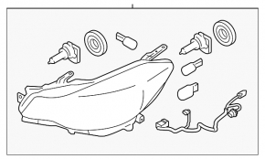 Headlight front left Subaru XV Crosstrek 13-13 naked