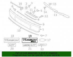 Emblem inscription Tucson ECO tailgate Hyundai Tucson 16-18