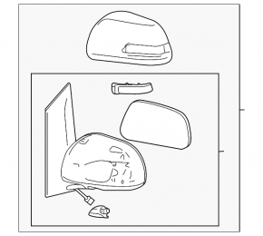 Side mirror right Toyota Sienna 18-20 heating