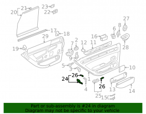 Door trim (card) light, front left, rear, red, Audi Q7 4L 10-15