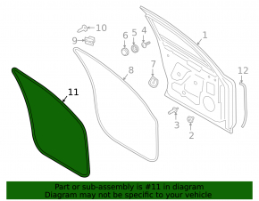 Front left door seal for Porsche Cayenne 19-23