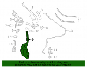Washer reservoir Mercedes GLK-class X204 14-15