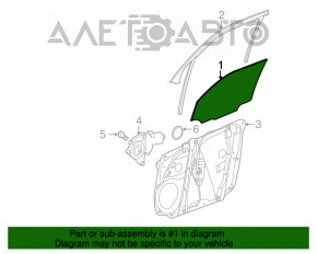 Glass of the front right door Mercedes GLC 16-22