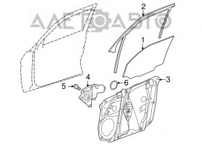Glass of the front right door Mercedes GLC 16-22