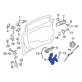 Front left door glass guide Ford Fiesta 11-19