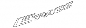E-PACE emblem on the tailgate of the Jaguar E-Pace 18-23, chrome