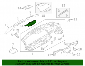 Land Rover Range Rover Velar 18-23 black center speaker trim