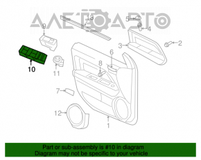 Front left window lift control Jeep Compass 11-16 black, 1 car