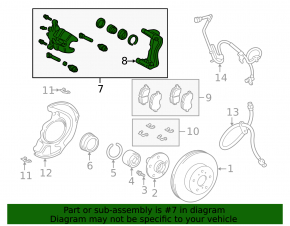 Front right brake caliper assembly for Lexus RX300 98-03